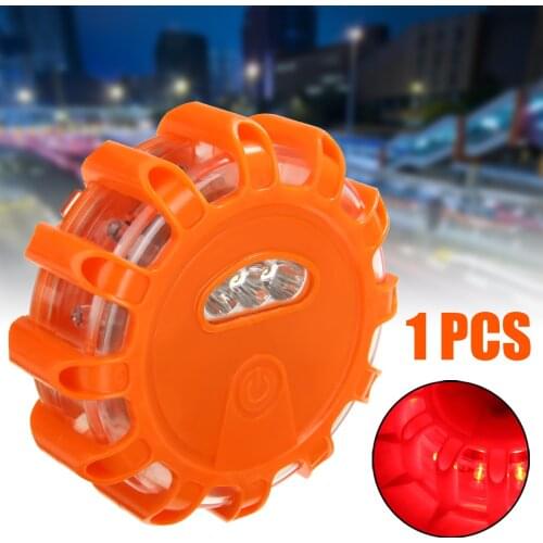 Mayitr 1pc LED Emergency Car Lights Road Flares Warning Night Lights Roadside Disc Beacon Orange Led Light FOR Road Safety
