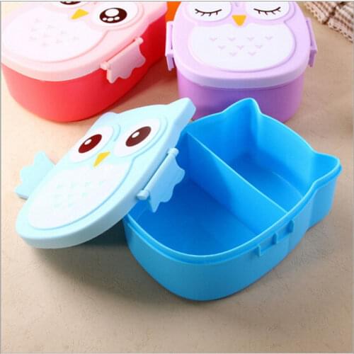 Cute Student lunch box Microwave Cartoon Owl Lunch Box Food Storage Container Children Kids School Office Portable Bento Box