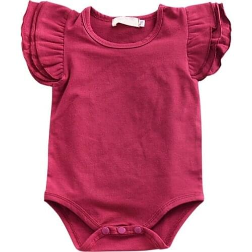 Fashion Summer Cotton Baby Boy Girl Short Sleeve Bodysuits Rompers Bodysuit Cute Solid Playsuit Clothes