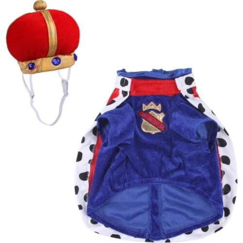 Pet Dog Halloween Cosplay Clothes Funny Puppy Kings Cape Clothing French Bulldog Pug Coat Pets Party Dress Up