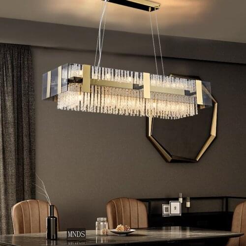 Postmodern light luxury crystal lamp atmospheric Hong Kong style dining room bedroom living room chandelier