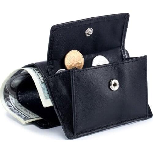 Q1QA Men RFID Blocking Wallet Vintage Leather Short Purse Small Coin Pocket