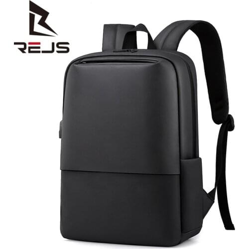 REJS LANGT Laptop Backpack Men 14 Inch Business Office Work Waterproof Backpacks with Charging School Bag Travel Mochila