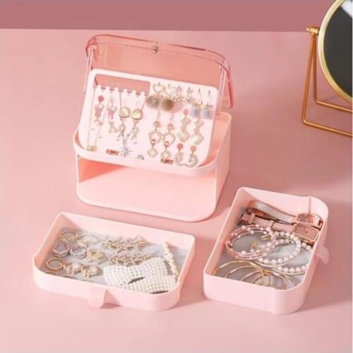 Jewelry box ins wind earrings earrings hair accessories necklace storage box jewelry box hanging earrings display rack storage r