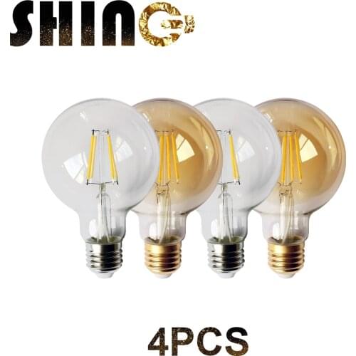 4pcs/lot LED Filament Global Lamp G80 E27 6W 220V-240V Home Decoration Well packed