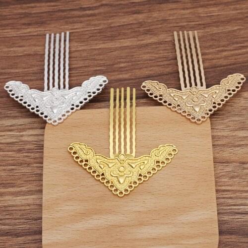 5 Pieces 65mm Vintage Metal Hair Comb Bridal Headwear Hair Accessories For Women