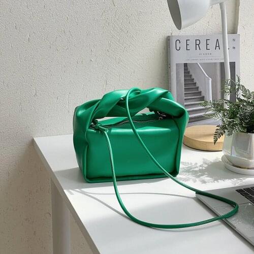 High Quality Leather Solid Color Chain Shoulder Bags for Women 2021 Ladies Handbag Casual Concise Small Square Bag Sac Epaule