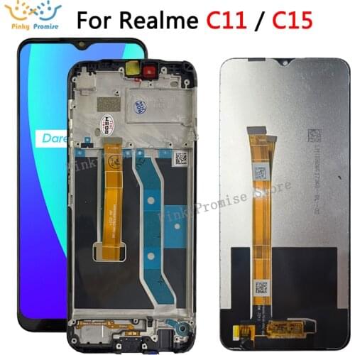 For Realme C11 RMX2185 LCD Display with Frame Digitizer 10 Touch Points Screen Replacement for OPPO Realme C15 lcd display