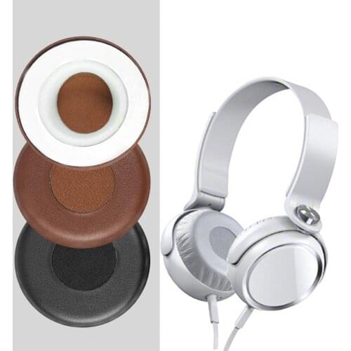 1 Pair Headset Sleeves Replaceable Dust-proof Comfortable Faux Leather Gaming Earphone Covers for Sony MDR-XB400 MDR-XB600