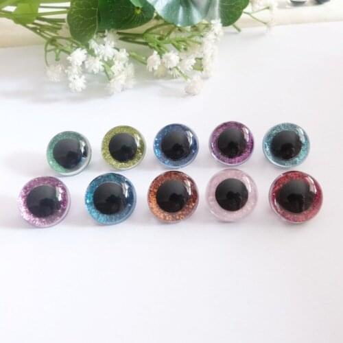 20pcs/lot new arrvial 12mm/13.5mm/15mm/16.5mm/18mm/21mm clear handscrew button toy glitter eyes+glitter Nonwovens --size option