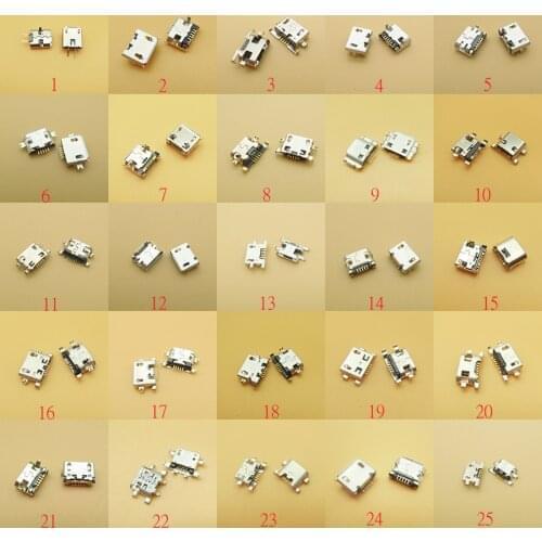 250pcs 5 pin 7 pin mini micro usb jack usb connector charging v8 port for Samsung HTC Lenovo ZTE mobile phone tablet pc mid