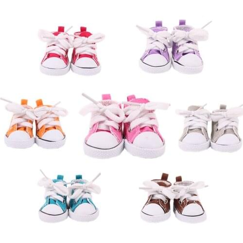 7 Colors Of Canvas Shoes High-top Solid Color 5cm Doll Shoes For 14.5 Inch Wellie Wisher & 32-34 Cm Paola Reina,Doll Accessories