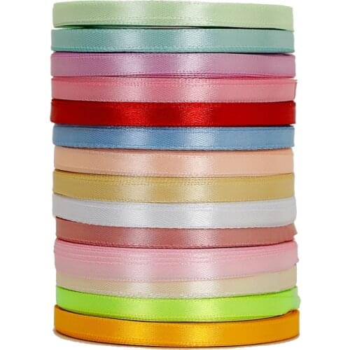 6mm Satin Ribbons Wedding Christmas Halloween Decoration Baby Shower Birthday Party Gift Wrapping Ribbon DIY Crafts Bow Fabric