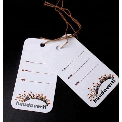 Paper Cardboard Hang Tags Labels OEM Design Custom Printed Logo Vintage Luxury Hangtags for Clothes