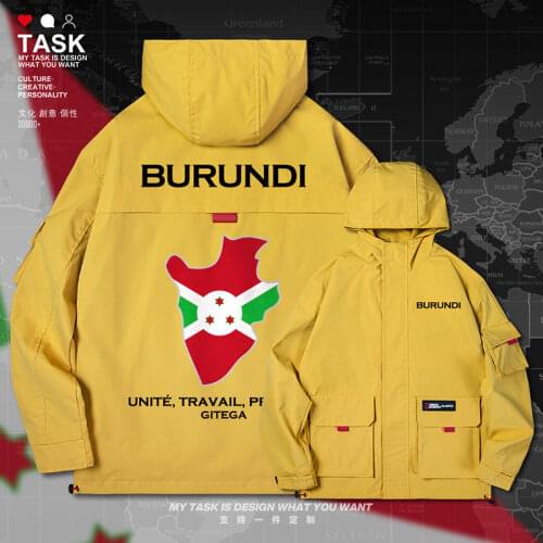 Burundi Burundian BDI men jacket hooded map nation flag coat windbreaker mens top streetwear chaquetas hombre autumn clothes