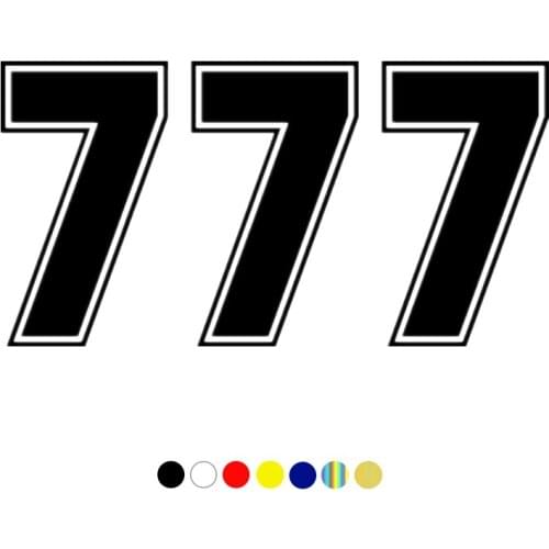 CS-10182# Funny Vinyl Decal Number 777 Car Sticker Reflective Waterproof Auto Decors on Truck Bumper Rear Window