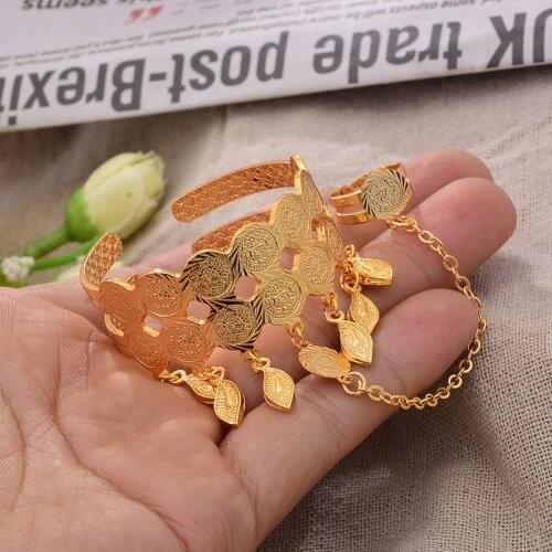 24K Baby Bangles Ethnic Gold Color Dubai Bangles Kids Bracelet Luxury Bracelet Dubai Bangles Child Jewelry Birthday Present