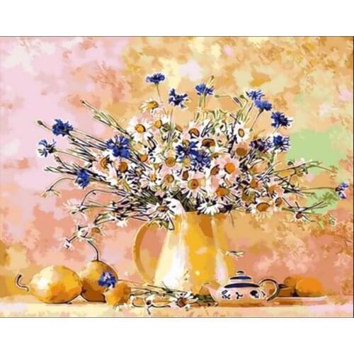 DIY Painting By Numbers Flowers Canvas Drawing Figure Oil Painting HandPainted Home Decor Gift