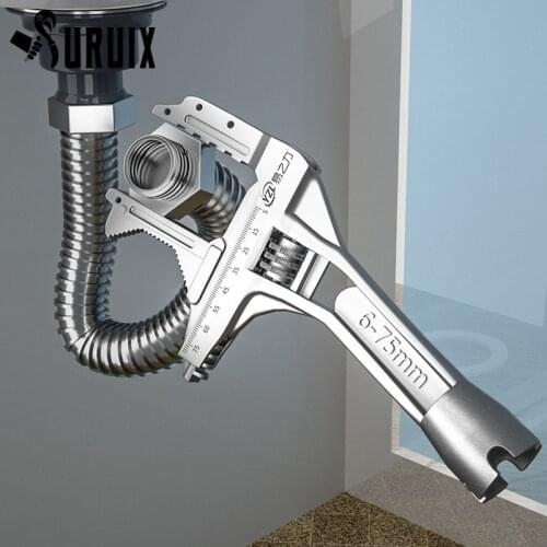 Sanitary Wrench Tool Adjustable Wrench Mini Multifunctional Activity Universal Wrench Short Shank Large Openings Ultra-Thin