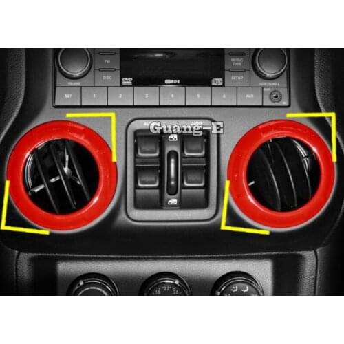 Car ABS Chrome Switch Vent Outlet Middle Air Condition Panel Control Trim Frame Lamp For Jeep Wrangler JL 2018 2019 2020