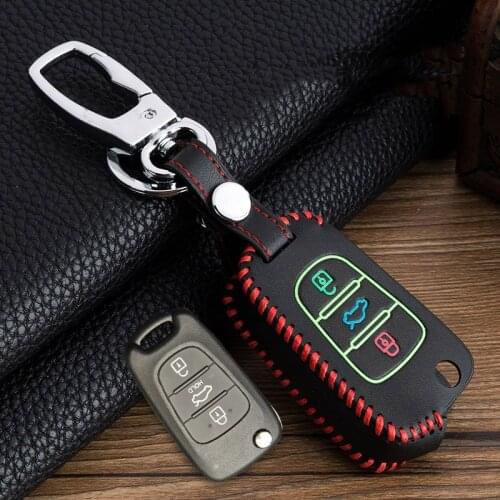 Leather Car Key Cover Chain Case Covers For Hyundai I30 IX35 Accent I20 Sonata For Kia K2 K5 Sportage L811 Sorento