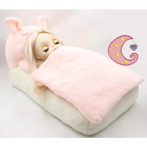 Blyth doll middie mini icy toy bed soft pink pig bed sofa pillows