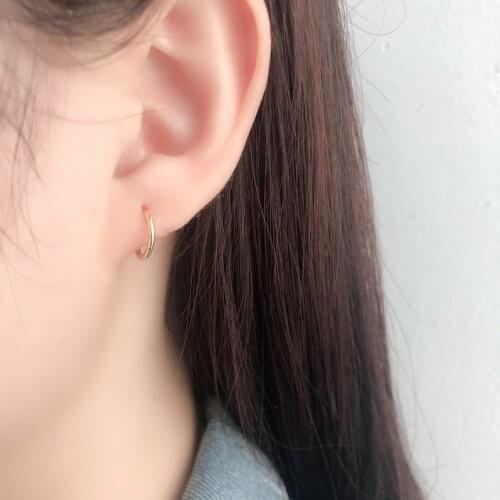 Laramoi Stainless Steel Hoop Earrings Unisex Elegant Round Gold-plated Couple Earings Anniversary Birthday Party Jewelry Gadgets