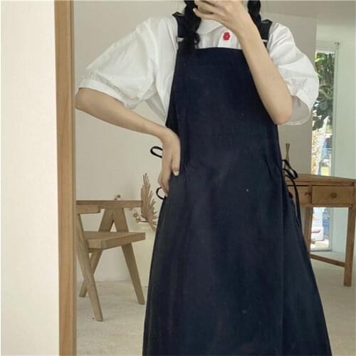 Sweet Mori Girls Elegant Jk Student Women Dress 2020 Summer Spaghetti Strap Suspenders Balck Lady Dress And Shirt Woman Clothing