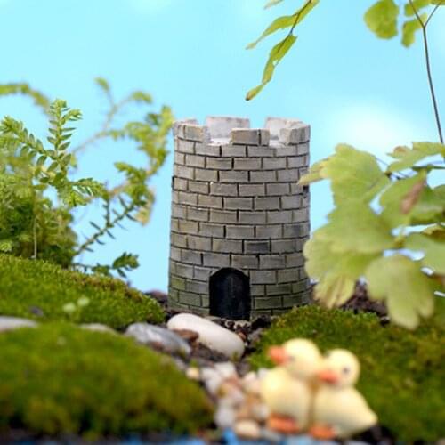 Miniature Figurines For Terrariums Glass Fish Tank Decoration - Round Castle Design - 1*4cm