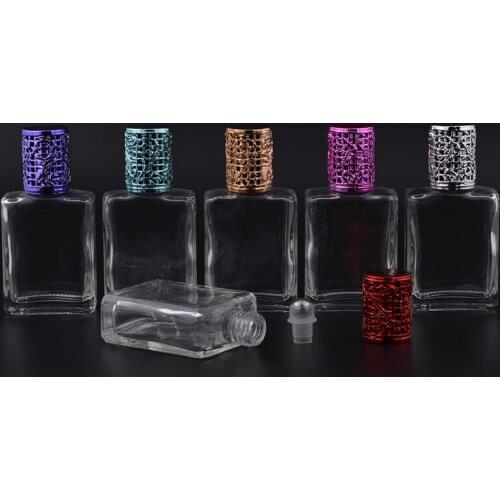 MUB - 17ml Portable Glass Empty Bottle Perfume With Alloy Cap Refillable Essential Oils Bottles For Travel Cosmetic Container