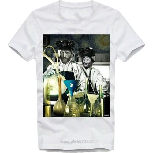Men Cotton O-neck T Shirt Van Gogh Dali Breaking Bad Tshirt New Unisex Funny T-shirt Funny Tees Tops