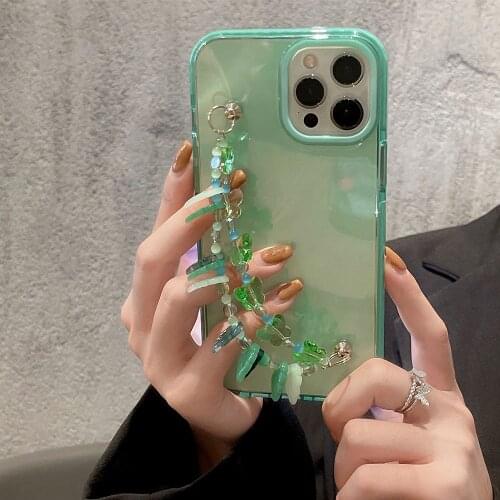 Butterfly Chain Bracelet Jade Soft Silicone Phone Case for iPhone 11 Pro MiNi 12 MAX 7 X XR XS 8 plus SE Shockproof Cover