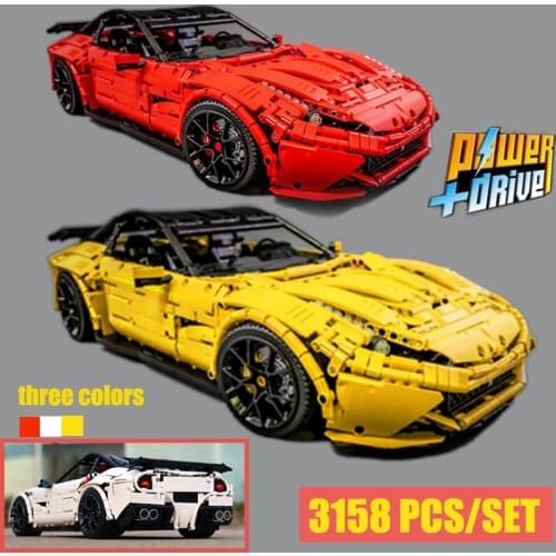 New RC Motor F12 Berlinetta hypercar Super Racing Car Fit Lepinings Tech moc-41271 Model Building Blocks Toy DIY gift