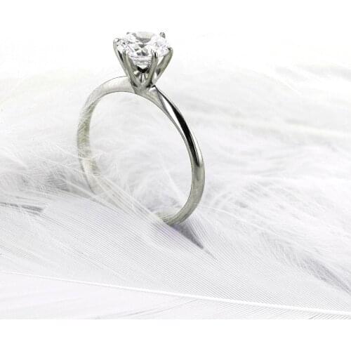 Solid 18k Gold Or Silver Moissanite Engagement Round Brilliant Cut 2.0ct 8mm Lab Grow Diamond Ring Promising Ring For Women