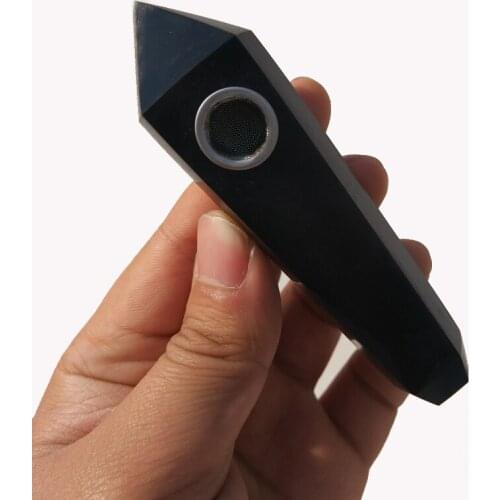Drop Shipping wholesale Natural obsidian Crystal Smoking Pipe + strainer quartz stone healing wand Free Shipping X06