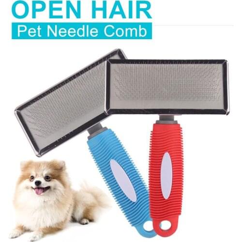Pet Comb Stainless Steel Needle Remove Floating Hair Dogs Grooming Comb Antistatic Cat Brush Anti Skidding Handle Pets Supplies