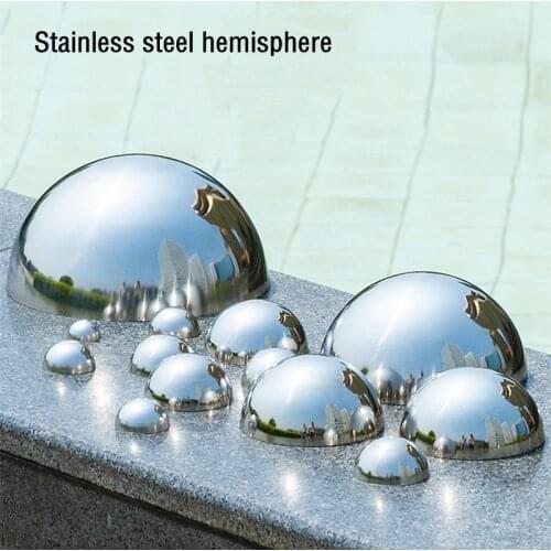 Silver Dia 100mm 10cm 201 stainless steel hollow hemispherical polished mirror elevator decorative hemisphere steel tube cover