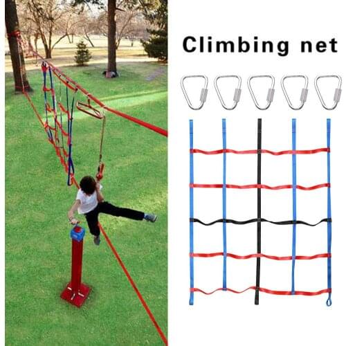 Outdoor Rainbow Ribbon Net Climbing Wall Child Climbing Wall Training Climbing Net Sports Entertainment