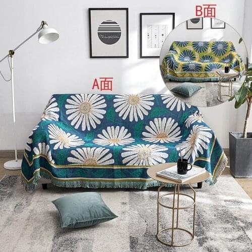 Daisy Sofa Towel Tablecloth Throw Blanket Office Nap Shawl Leisure Air Conditioning Blankets Sofa Hanging Tapestry Decorative