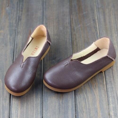 Womens Shoes Flat Pointed toe Slip on Ballerina Shoes Genuine Leather Womens Loafers 2018 Spring Female Shoes