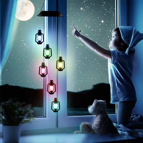 Outdoor Solar Kerosene Bottle Wind Chime Lamp Outdoor Christmas Holiday Lighting Decoration Garden Landscape Lamp