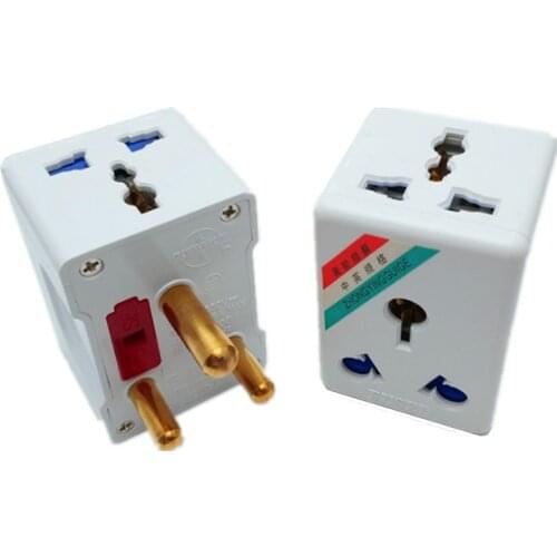 South Africa 3 Round Pin Electrical Plug Socket 15A 250V AC Adapter Pure Copper Travel Converter Power gsm Outlet With Fuse