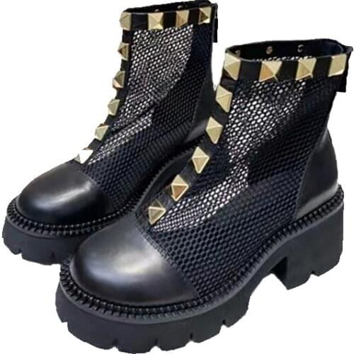 Women Sandals Summer Boots Ankle Sexy Rivet and Grenadine High Heel Genuine Cow Skin Luxury European Fashion Style Shoes 2021