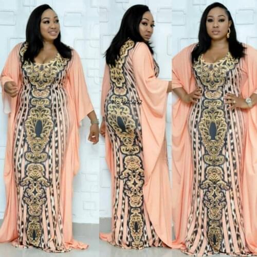 Fashion Long Ruffle Sleeve Maxi Dress Women 2020 Autumn African Clothing Loose Leopard Print Vestido De Festa Floor Length Gown