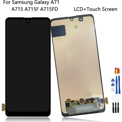 Amoled For Samsung Galaxy A71 2020 A715 A715F LCD Display Touch Screen Digitizer Assembly SM-A715F/DS SM-A715F/DSN LCD Screen