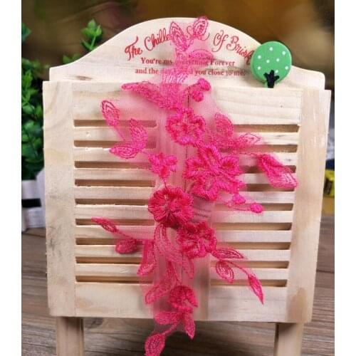 10 Pieces 10*19cm Beautiful Venice Lace Applique Roseo Embroidered Lace Applique New Arrival Free Shipping