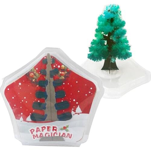 2019 100mm H Green Artificial Magic Growing Paper Tree Magical Crystals Christmas Trees Educational Funny Kids Toys For Children
