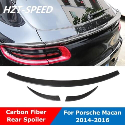 3 PCS Carbon Fiber Wing Trunk Rear Spoiler For Porsche Macan 2014-2016