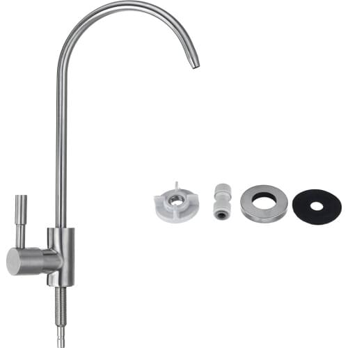 304 Stainless Steel Kitchen Sink Faucet Single Lever Cold Water Tap Drinking Water Filter Faucet 360 Degree for Home
