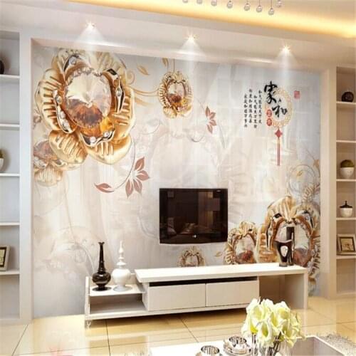 Beibehang 3d custom photo wallpaper wall murals stickers Stereo flower dandelion watermark reflection 3D TV background
